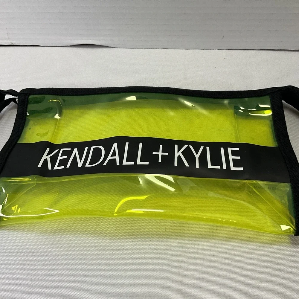 Kendall‎ + Kylie Clear Cosmetic Bag Makeup Bag Yellow + Black NEW